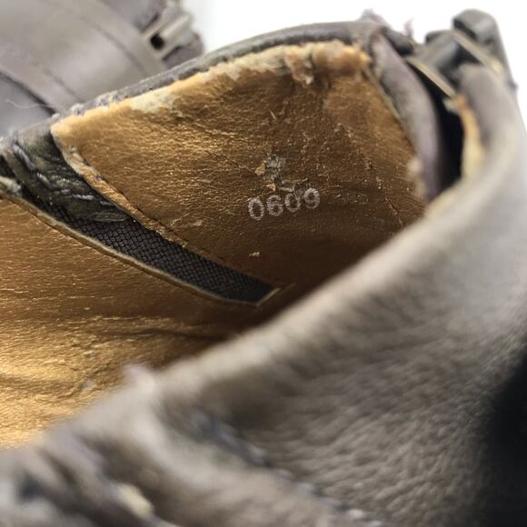 Seychelles Women's Ankle Boots Black Brown Distressed Zip Buckle 3.8" Heel Sz 7 - Picture 15 of 16